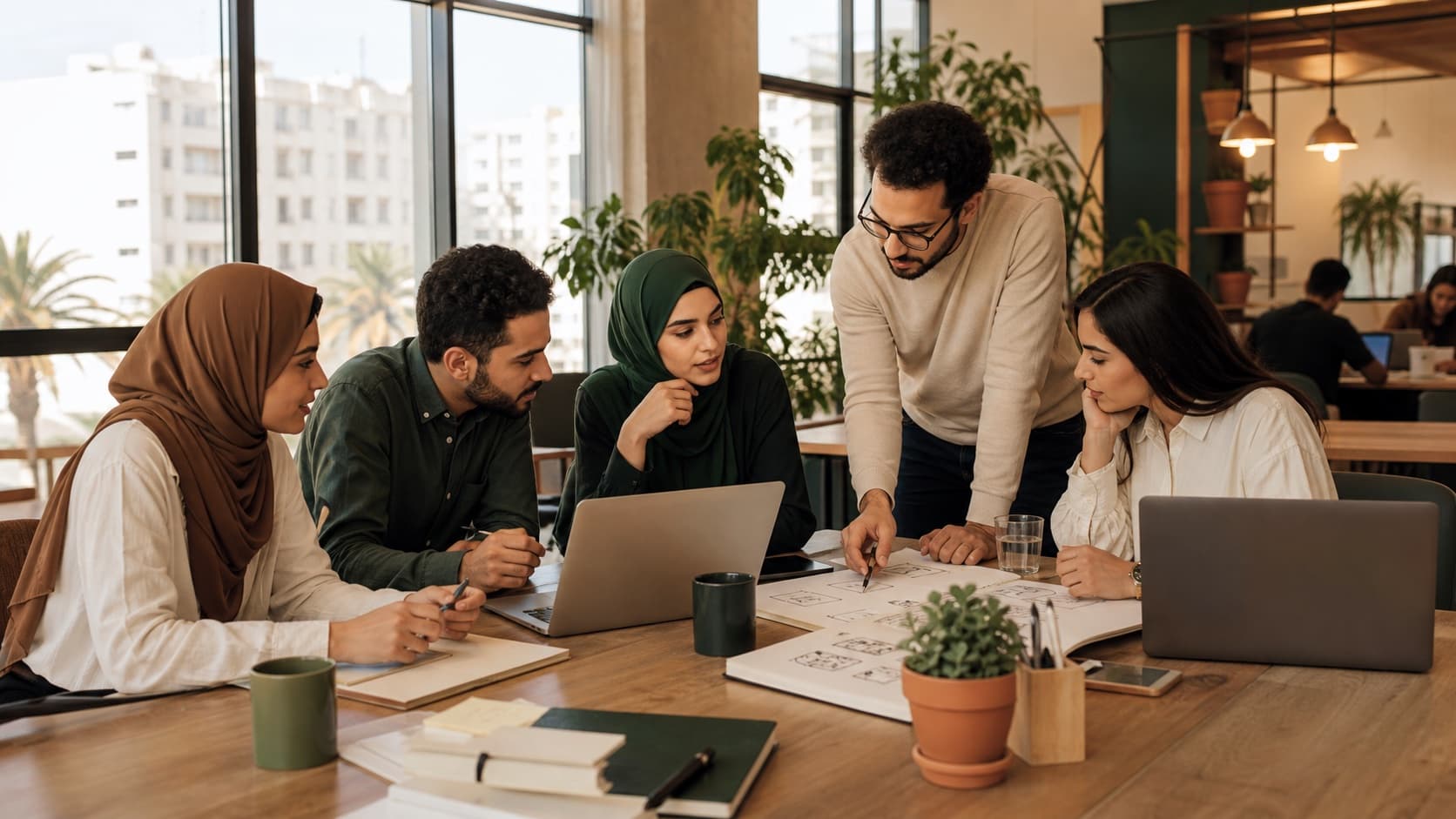 Des entrepreneurs musulmans échangent lors d'un événement professionnel